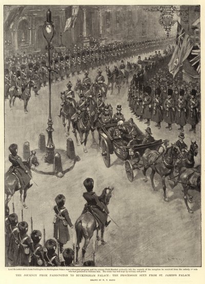 The Journey from Paddington to Buckingham Palace, the Procession Seen from St James